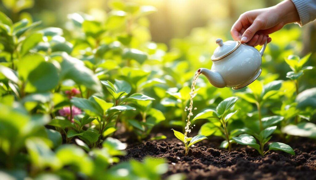 Gardeners reveal that watering plants with cooled tea can make leaves greener and glossier